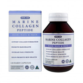 [SINICARE] Marine Collagen Peptide,120 Hard Capsules, Biotin, Silica, Zinc _ Made in Australia