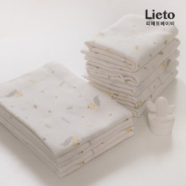 [Lieto_Baby] 100% cotton printing (Squirrel) diapers 5 sheets _ non-fluorescent  _ Made in korea 