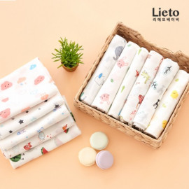 [Lieto_Baby] Pure Cotton 100%  handkerchief (10P )_  Gauze, Embo, antibacterial, anti-odor diapers _ Made in korea 