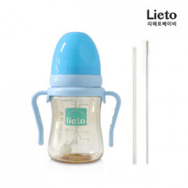 [Lieto_Baby] Straw Cup with Weight for Infant Toddler, 200 ml, Free Gift Refill Straw + Straw Cleaning Brush _ PPUS Safe Material_ Made in KOREA