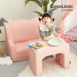 [Lieto_Baby] Coco Lieto Prin Toddler Sofa, Baby Pink, Double Chair, Kids Chair, Ergonomic Design, Harmless Eco-Friendly Material, Non-Slip, Toddler Couch _ Made in KOREA