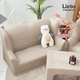 [Lieto_Baby] Coco Lieto Prin Toddler Sofa, WOOD, Double Chair, Kids Chair, Ergonomic Design, Harmless Eco-Friendly Material, Non-Slip, Toddler Couch _ Made in KOREA