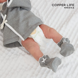 [Copper Life] Copper Fiber Newborn Feet Cover, Baby Socks _  Electromagnetic Wave Blocking, Anti-static, Deodorizing, Antimicrobial _ Made in KOREA