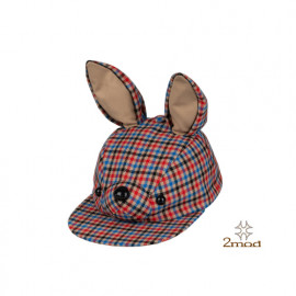 2MOD_19FWR020_TWOMOD,  red check rabbit character hat _ handmade, made in Korea, 3D hat
