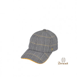 2MOD_19FWC008, twomod, yellow check ball cap _ handmade, made in Korea, hat