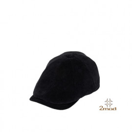 2MOD_19FWHT009_ TwoMod, Black Corduroy Hunting Cap, Flat Cap_Handmade, Made in Korea, Hat