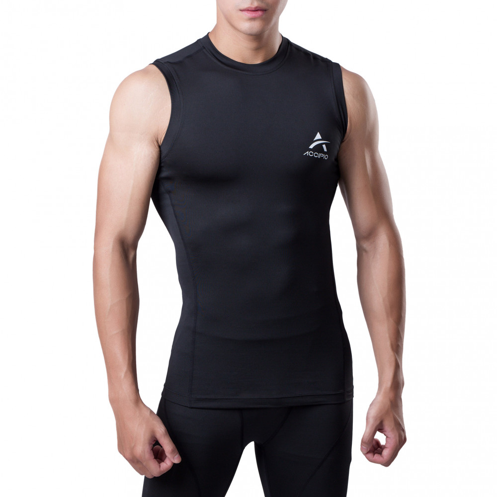More Mile Mens Compression Top Black Short Sleeve Baselayer Gym Running Training 