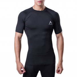 Mens Gym Exersice Short Sleeve T-Shirt Baselayer Activewear Compression Tee 
