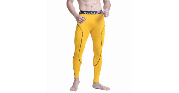 mens yellow compression pants