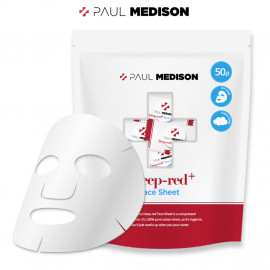 [Paul Medison] Deep-red Face Sheet _ 50 Pcs, DIY, Compressed Facial Mask, 100% Cotton, Individual Packaging, Disposable