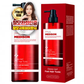 [Paul Medison] Deep-red Fast Hair Tonic _ 211ml/ 7.13Fl.oz, Hairclip and Hair Cap Included, Alleviating Hair Loss, Silicone-Free _ Made in Korea