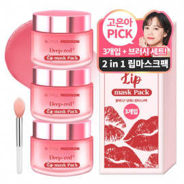 [Paul Medison] Deep-red Lip Mask Pack 1Set_ 5g/ 0.17oz, 3-count Dual use Lip Balm and Lip Mask for Moisturizing and Wrinkle care _ Made in Korea