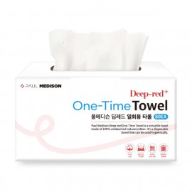[Paul Medison] Deep-red One-Time Towel _ 80 Sheets, 100% Natural Cotton Disposable Face Towel, Excellent Absorption Hypoallergenic _ Made in Korea