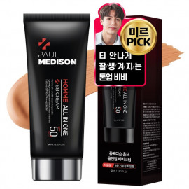 [Paul Medison] Homme All In One BB Cream _ 60ml/ 2.02Fl.oz, Natural Tone Up Cream, UV Protection, Non-Smudged, Oily Skin, All Skin Types _ Made in Korea