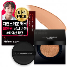 [Paul Medison] Homme All In One BB Cushion _ 13g/ 0.45oz, Foundation, Natural Coverage, Tone Up Sunscreen, Blemish Cover, Sensitive Skin _ Made in Korea