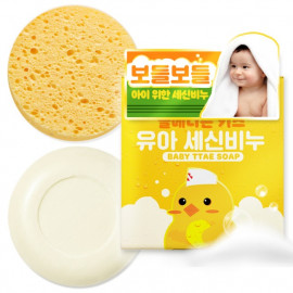 [Paul Medison] Kids Baby Ttae Soap (with bath sponge) _ Safe Ingredients, Delicate Skin, Bath Soap _ Made in Korea