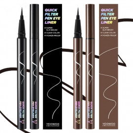 [YEOWOO Hwajangdae] Quick Filter Pen Eyeliner 0.5g_ So easy even for beginners Clear Super Slim Waterproof Pen Eyeliner with just one touch _ Made in KOREA