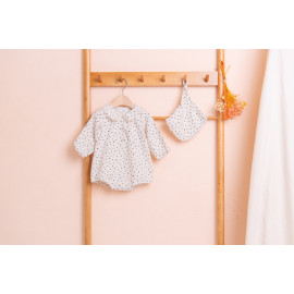 [BEBELOUTE ] Lace Collar Dot Bodysuit (Ivory), Baby All-in-One Dress for Spring, Fall, 100% Cotton_ Made in KOREA