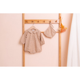 [BEBELOUTE] Lace Collar Dot Bodysuit (Beige), Baby All-in-one, Daily Look, Spring, Fall Wears, 100% Cotton_ Made in KOREA