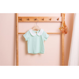 [BEBELOUTE] Short Sleeve Collar Baby T (Mint), Infant T-shirts, Toddler, Cotton 100% _ Made in KOREA