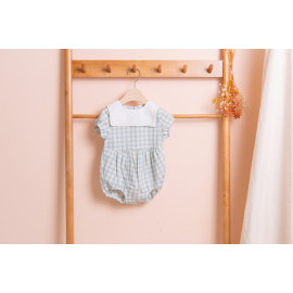[BEBELOUTE] Bebe Check Bodysuit (Mint), Baby All-in-One, Infant Bodysuit, Cotton 100% _ Made in KOREA