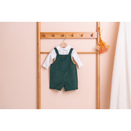 [BEBELOUTE] Corduroy Overall (Deep Green), All-in-One, Short Dungarees for Infant and Toddler, Cotton 100% _ Made in KOREA