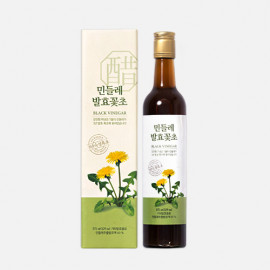 [Green Friends] Dandelion Flower Fermented Black Vinegar _ 375ml/ 12.68Fl.oz, Drinkables Vinegar, Korean Dandelion Extract,, Helps to Recharge Vitality and Promote Digestive Health _ Made in Korea