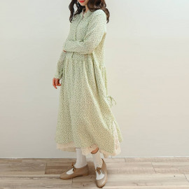 [Natural Garden] MADE N Lace Clover Printed dress_High-quality material, side slit double construction, signature product_ Made in KOREA