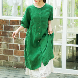 [Natural Garden] MADE N side pleated linen dress_High-quality materials, linen materials, signature products_ Made in KOREA