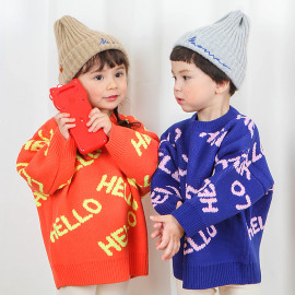 [BABYBLEE] D201206 Hello Sweater Knitted T/Cotton 100%/Baby Cloths/Kids 