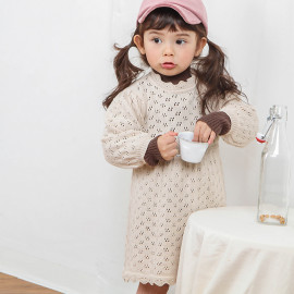 [BABYBLEE]  D202103 Punching knit dress, toddler dress, girls dress, children's clothes