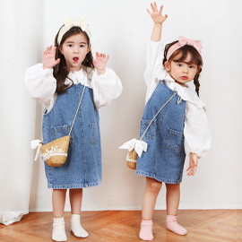 [BABYBLEE] D21202 Denim Jump Dress, Girls' dress, Summer Dress, Children's Clothing, Kids Skirt_ Made in KOREA