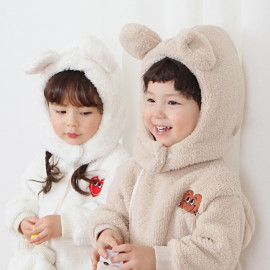 [BABYBLEE] A20910 _ Kids BIG Bear Winter Hat, infant Hat, children's Hat, Earflaps Hat with Neck Cover _ Made in KOREA