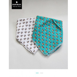 [BABYBLEE] C17303 Square Owl, baby Scarf, handkerchief, Toddler Scarf _ Made in KOREA
