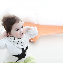 [BABYBLEE] C17304 Square Star Scarf, Toddler Handkerchief, Infant Scarf _ Made in KOREA