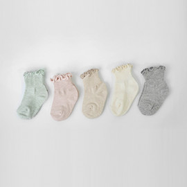 [BABYBLEE] F17209 17 Inter-Ribbed Ankle Socks 5SET, Kids Socks, Non-Slip, Children Socks, Infant Socks _ Made in KOREA