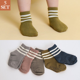 [BABYBLEE] F18203 Mountain Toddler Socks 5 Set, Kids Socks, Non-Slip, Children Socks, Infant Socks _ Made in KOREA