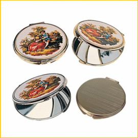 [Star Corporation] Metal Compact Mirror with High-grade Sticker, ST-304 _ Hand Mirror, Magnifying Mirror, Double Sided Mirror, Fashion Mirror, Portable Mirror