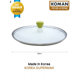 [KOMAN] Avocado Tempered Glass Lid 28CM_ Made in KOREA