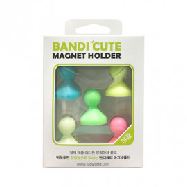 [FOBWORLD] BANDI Cutie Magnet Holder 21mm 5Pcs _ Luminous Strong Magnetic Push Pins, Glow in the Dark, Map Magnets, Refrigerator Whiteboard Magnets for School Office Home _ Made in Korea