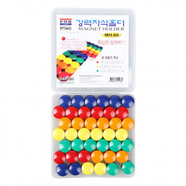 [FOBWORLD] Round Magnet Holder Bulk 20mm 84Pcs _ Notice Board/Planning Magnets, Round Plastic Covered Magnetic Buttons, Refrigerator Whiteboard Magnets for School Office Home _ Made in Korea
