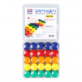 [FOBWORLD] Round Magnet Holder Bulk 26mm 50Pcs _ Notice Board/Planning Magnets, Round Plastic Covered Magnetic Buttons, Refrigerator Whiteboard Magnets for School Office Home _ Made in Korea