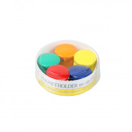 [FOBWORLD] Round Magnet Holder 20mm 10Pcs _ Notice Board/Planning Magnets, Round Plastic Covered Magnetic Buttons, Refrigerator Whiteboard Magnets for School Office Home _ Made in Korea