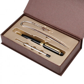 [WOOSUNG] Gift Set_ Cross Metal Bookmark + Premium Classic Metal Pen + Refill