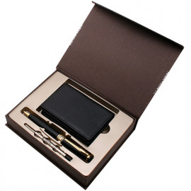 [WOOSUNG] Gift Set_PU Ople leather Business Card Holder Case + Angel Metal Pen + Refill