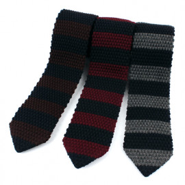 [MAESIO] MST1703 Stripe Wool Knit Necktie Width 6.5cm 3Colors _ Men's ties, Suit, Classic Business Casual Fashion Necktie, Knit tie, Made in Korea