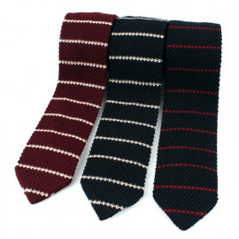 [MAESIO] MST1704 Stripe Wool Knit Necktie Width 6.5cm 3Colors _ Men's ties, Suit, Classic Business Casual Fashion Necktie, Knit tie, Made in Korea