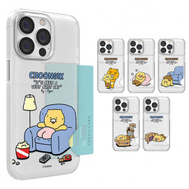 [S2B]Kakao Friends Choonsik's Cartoon Day Translucent Slim Card Case_ Kakao Friends character, Slim and convenient phone bumper, Made in Korea