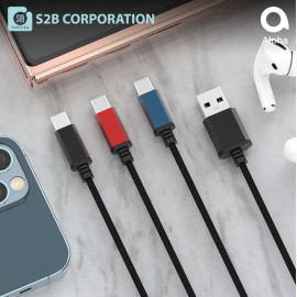 [S2B] ALPHA Single Cable Type C Cable 1+1 _ Type C Cable, Length 1.5m Charger Cable Compatible with Samsung Galaxy, Galaxy Buds, Galaxy Tab, Android Phone, Tablet