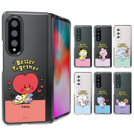 [S2B]BT21 My Little Buddy Galaxy Z Fold 3 Transparent Slim Case_BTS character, wireless charging, shock prevention_ Made in Korea